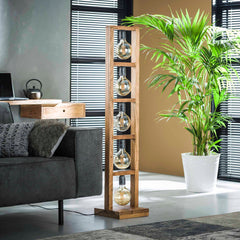 Vloerlamp met 5 lampen modulo houten frame - 28x28x135 cm - Naturel - Acacia