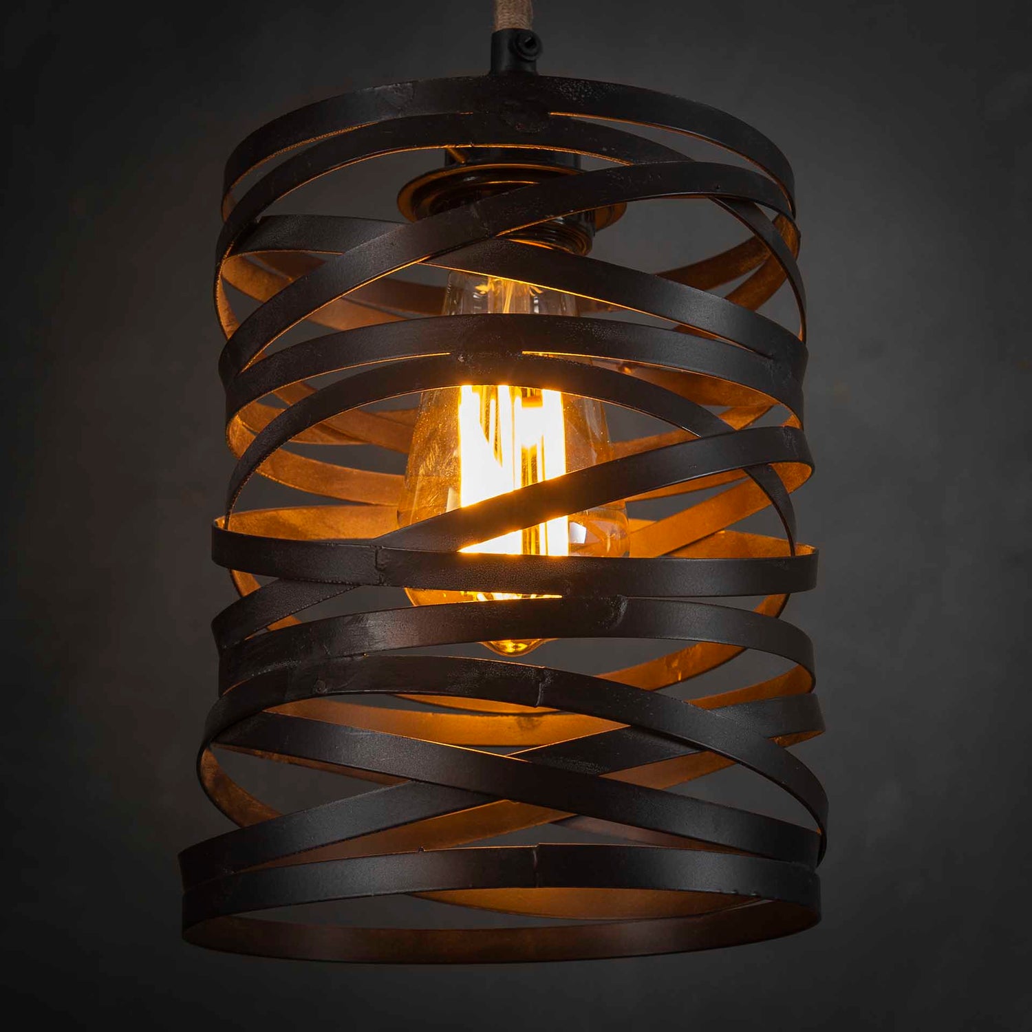 Hanglamp met 7 Lampen Twist Wikkel XL - 175x15x150 cm - Slate Grey