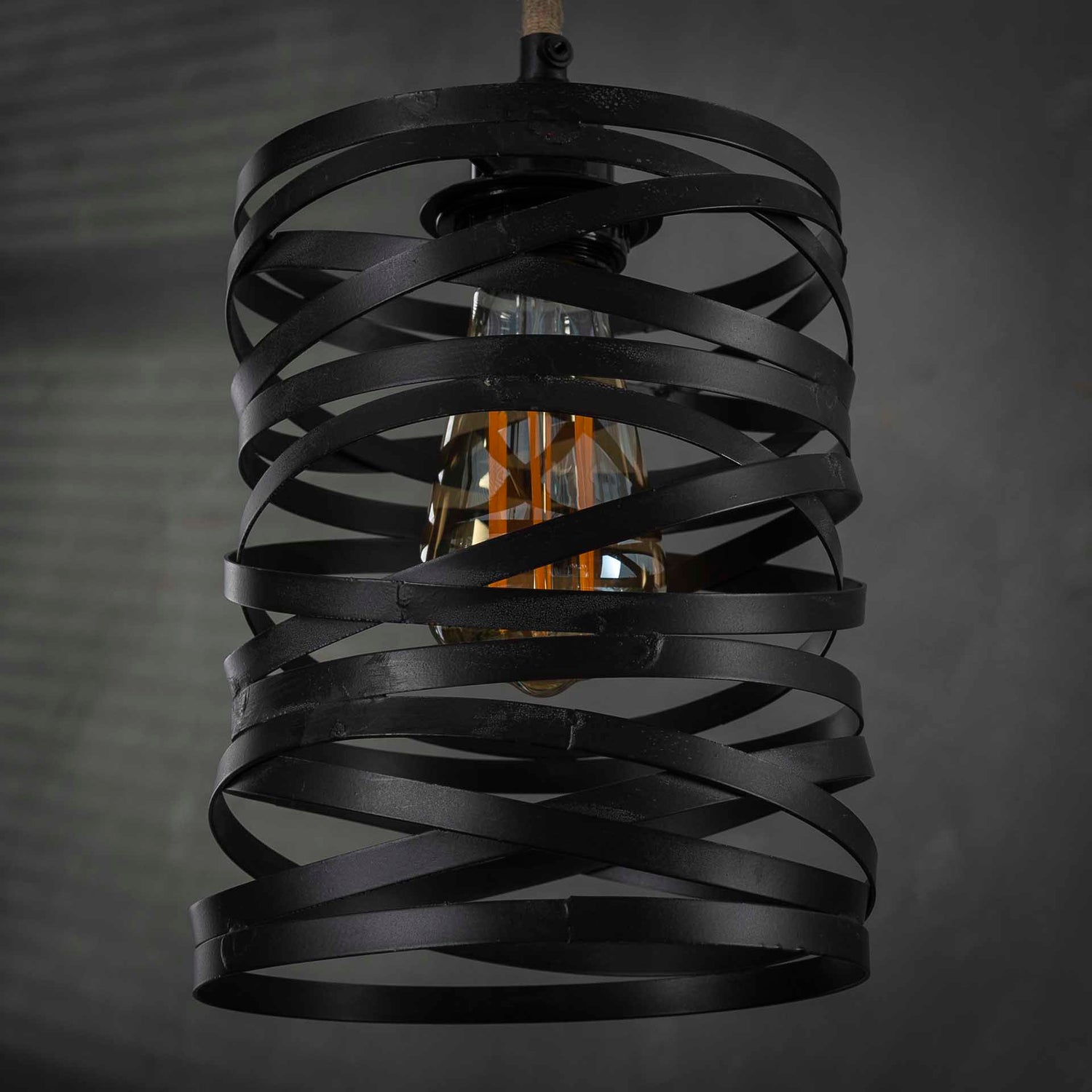 Hanglamp met 7 Lampen Twist Wikkel XL - 175x15x150 cm - Slate Grey