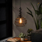Hanglamp met 1 lamp Ø25 kegel spinn - 25x25x150 cm - Zwart