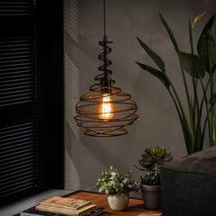 Hanglamp met 1 lamp Ø25 kegel spinn - 25x25x150 cm - Zwart