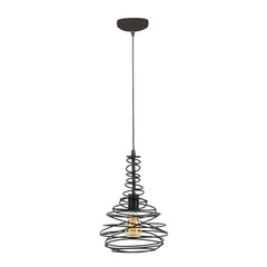 Hanglamp met 1 lamp Ø25 kegel spinn - 25x25x150 cm - Zwart