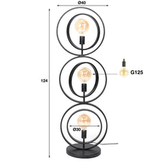 Vloerlamp met 3 lampen Turn Around - 40x30x124 cm - Charcoal