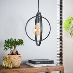 Hanglamp met 1 lamp Turn Around - 40x30x150 cm - Charcoal