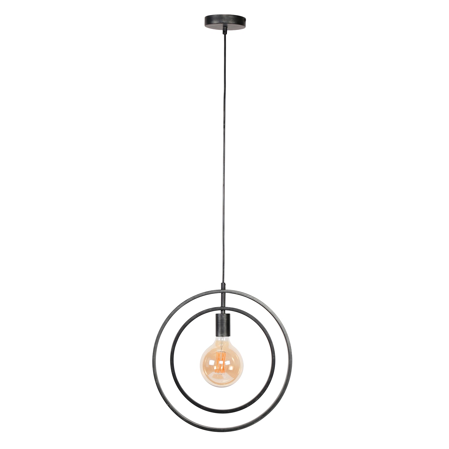 Hanglamp met 1 lamp Turn Around - 40x30x150 cm - Charcoal