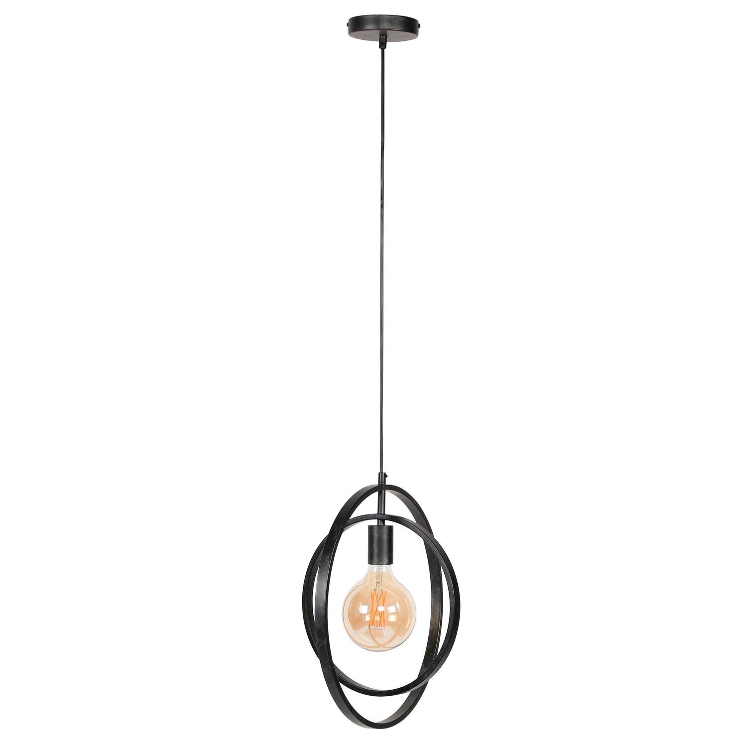 Hanglamp met 1 lamp Turn Around - 40x30x150 cm - Charcoal
