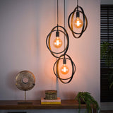 Hanglamp met 3 lampen Turn around getrapt - 40x40x150 cm - Charcoal