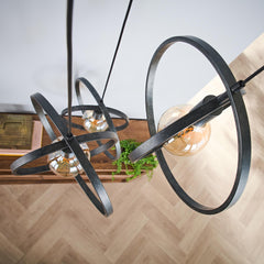 Hanglamp met 3 lampen Turn around getrapt - 40x40x150 cm - Charcoal