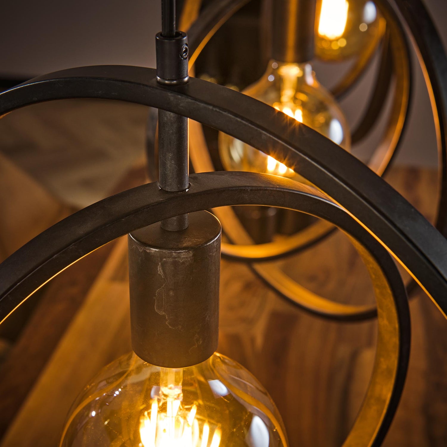 Hanglamp met 3 Lampen Turn Around - 130x30x150 cm - Charcoal