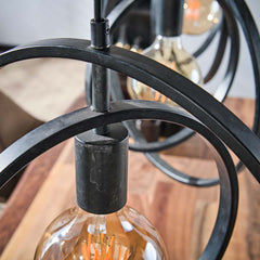 Hanglamp met 3 Lampen Turn Around - 130x30x150 cm - Charcoal
