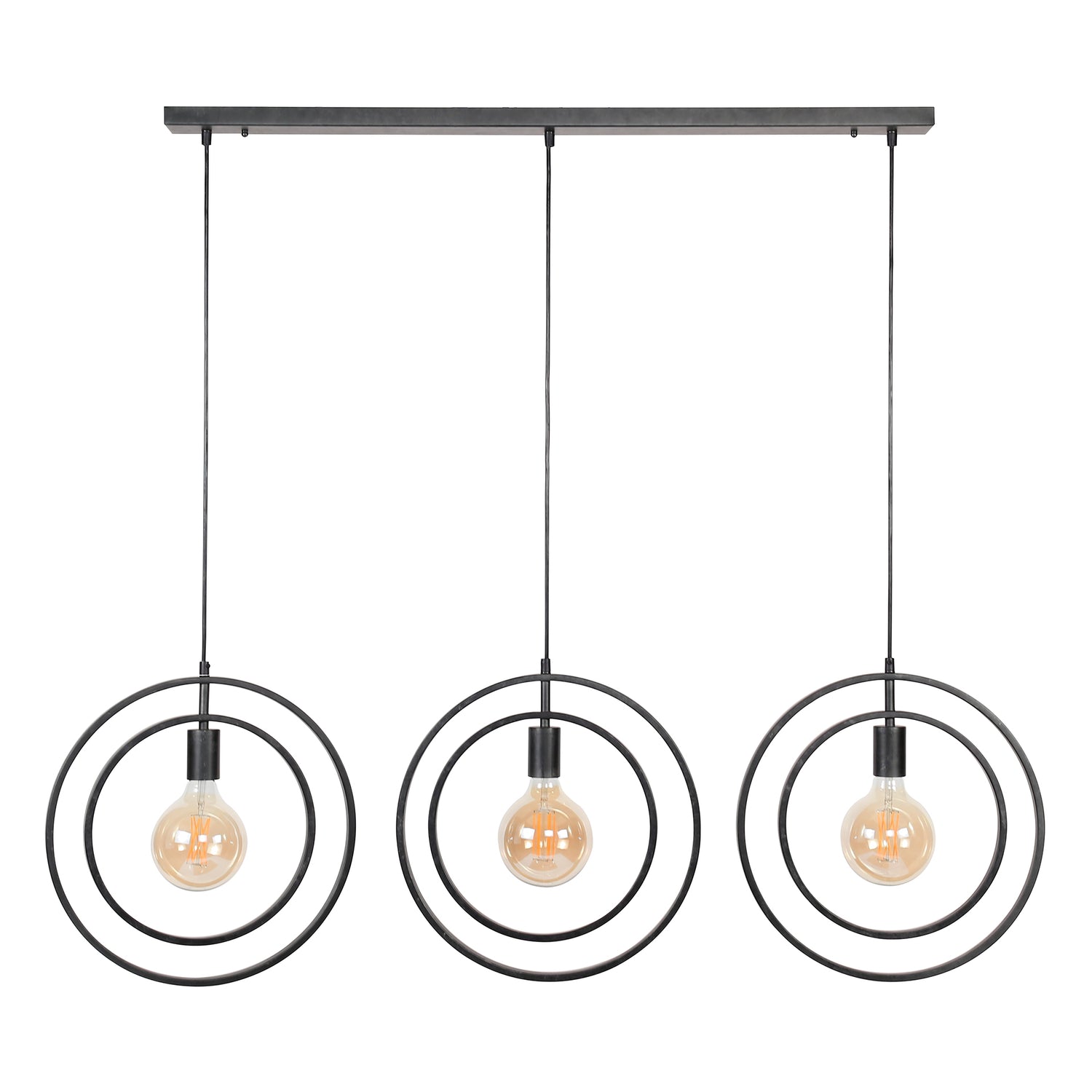 Hanglamp met 3 Lampen Turn Around - 130x30x150 cm - Charcoal