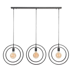 Hanglamp met 3 Lampen Turn Around - 130x30x150 cm - Charcoal