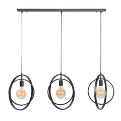Hanglamp met 3 Lampen Turn Around - 130x30x150 cm - Charcoal