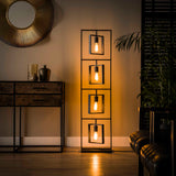 Vloerlamp met 4 Lampen Turn Square - 35x22x140 cm - Charcoal