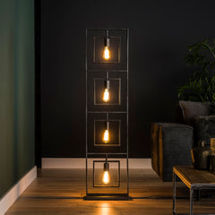 Vloerlamp met 4 Lampen Turn Square - 35x22x140 cm - Charcoal