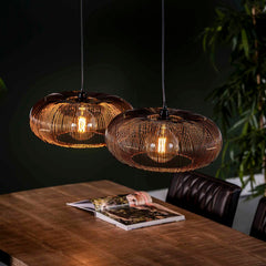 Hanglamp met 2 Lampen Copper Twist 2xØ43 - 102x43x150 cm - Zwart Nikkel