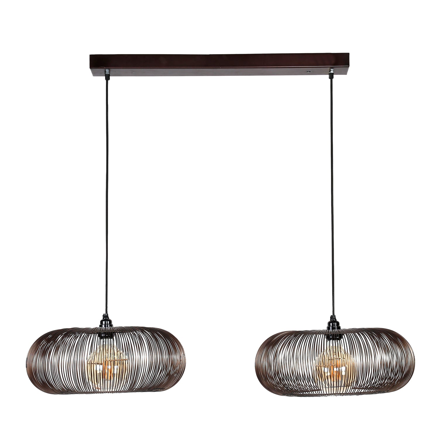 Hanglamp met 2 Lampen Copper Twist 2xØ43 - 102x43x150 cm - Zwart Nikkel