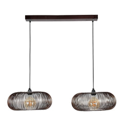 Hanglamp met 2 Lampen Copper Twist 2xØ43 - 102x43x150 cm - Zwart Nikkel