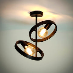 Plafondlamp met 2 lampen hover - 42x26x37 cm - Charcoal