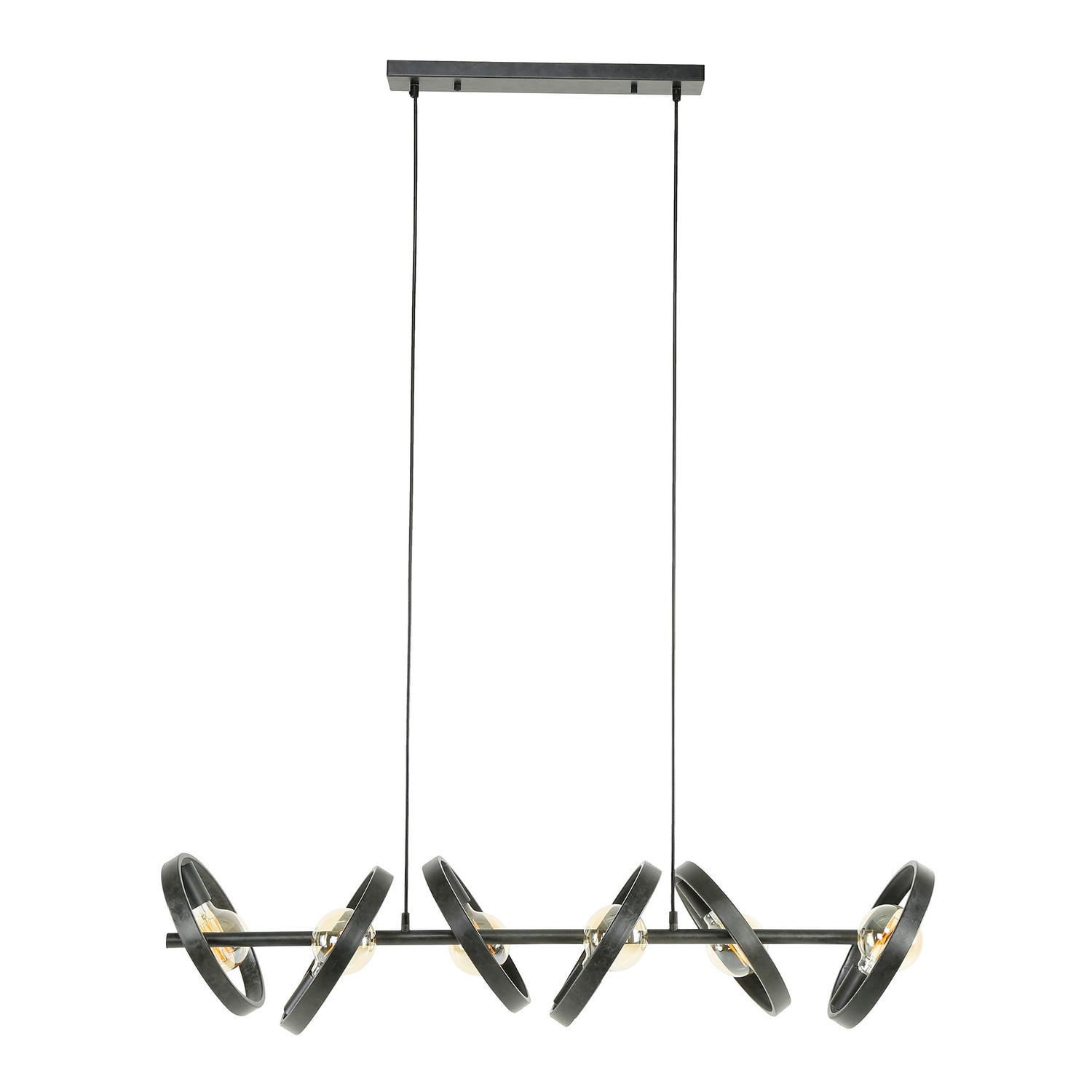 Hanglamp met 6 Lampen Hover - 120x42x150 cm - Charcoal