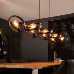 Hanglamp met 8 lampen hover - 160x42x150 cm - Charcoal