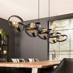 Hanglamp met 8 lampen hover - 160x42x150 cm - Charcoal