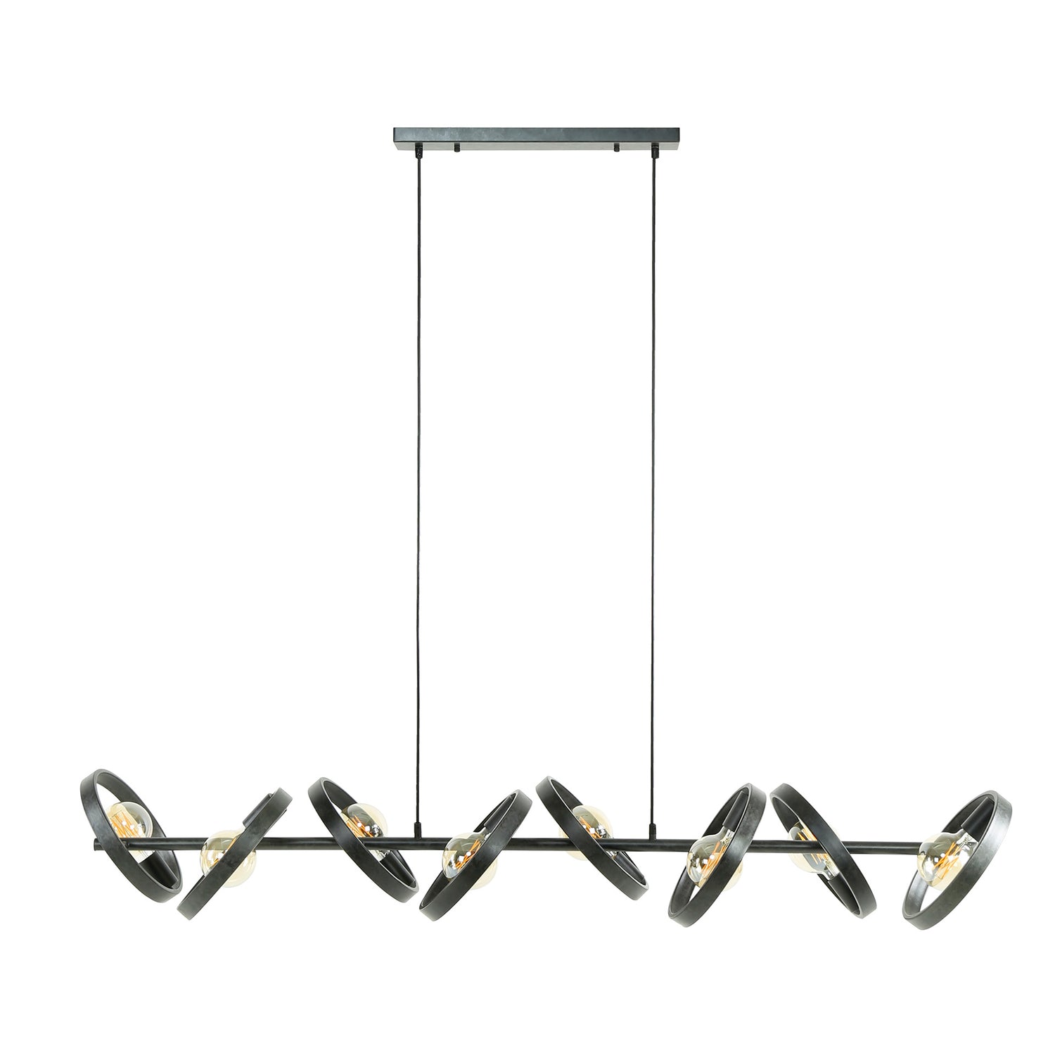 Hanglamp met 8 lampen hover - 160x42x150 cm - Charcoal