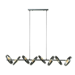 Hanglamp met 8 lampen hover - 160x42x150 cm - Charcoal
