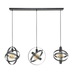 Hanglamp met 3 Lampen Cosmos Mesh - 115x33x150 cm - Artic - Zwart