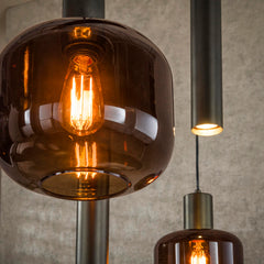 Hanglamp met 7 Lampen Bronza Mix - 105x35x150 cm - Sienna Bruin