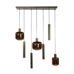 Hanglamp met 7 Lampen Bronza Mix - 105x35x150 cm - Sienna Bruin