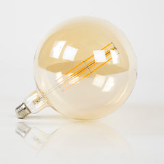 Lichtbron LED Filament Bol [G200] E27 8W - 20x20x28 cm - Amber - Glas