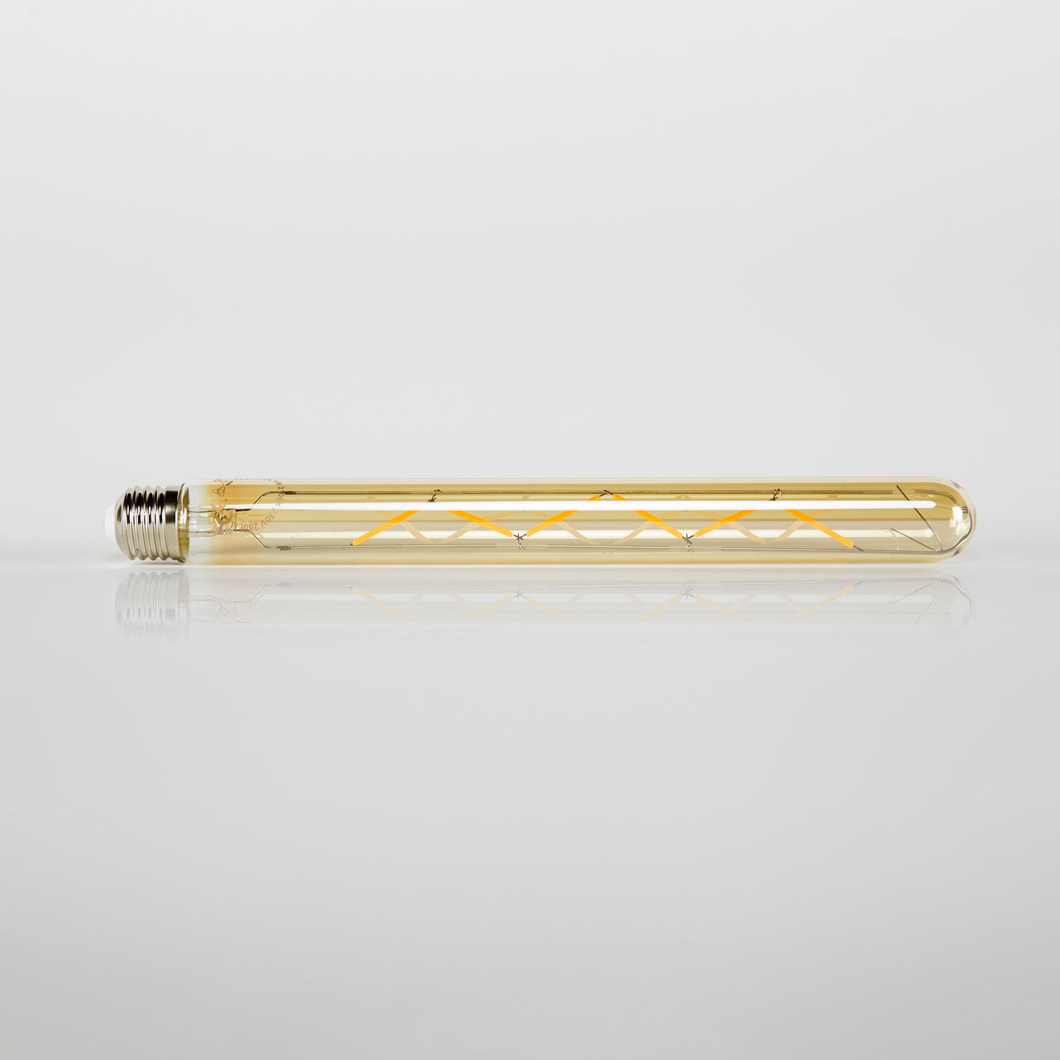 LED Lichtbron Filament Buis [T32-L300] - 3x3x30 cm - E27 4W 2100K 280lm dimbaar - Amberkleurig Glas