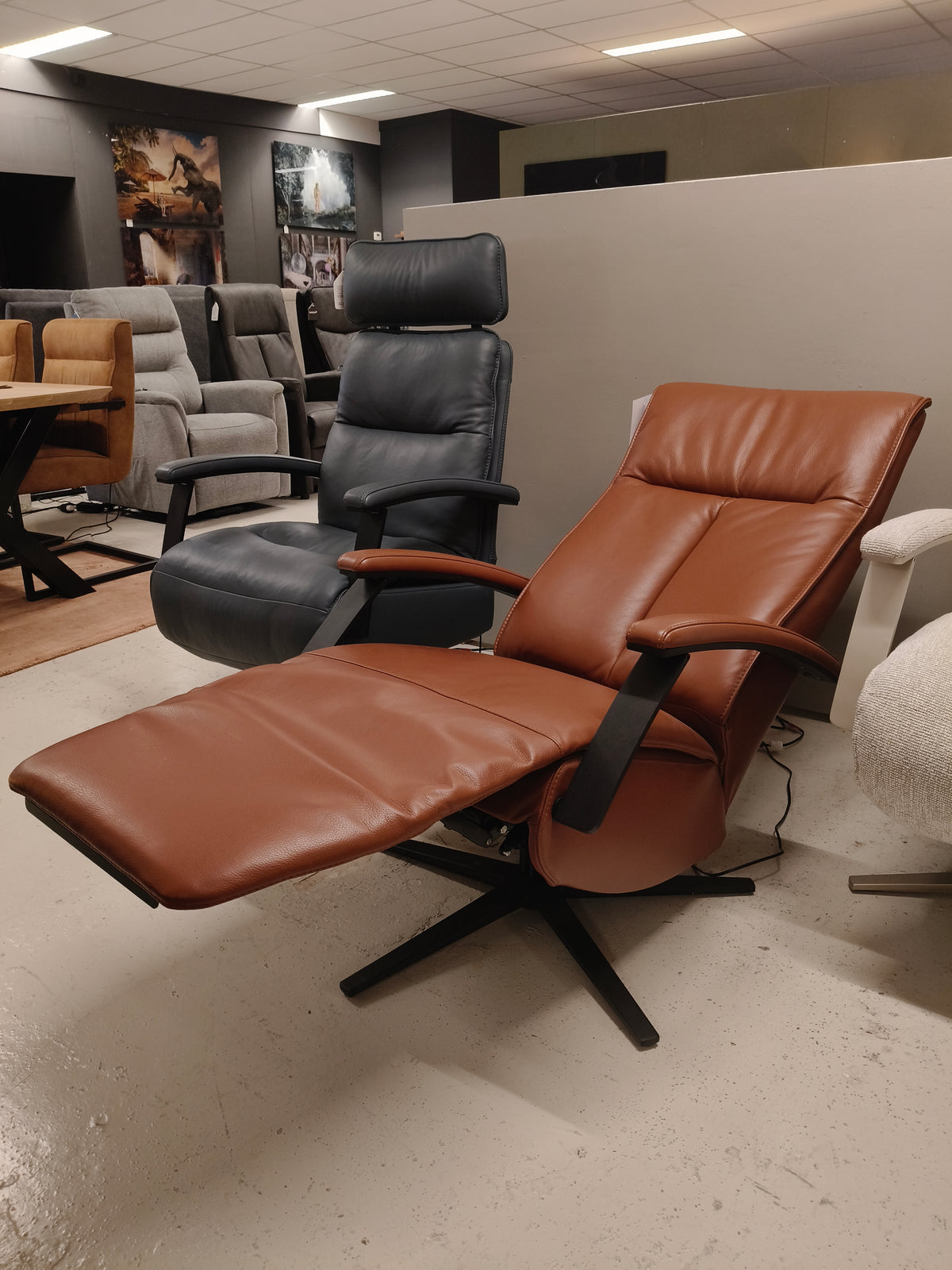 Releazz relaxfauteuil CV-144 - Lucca leder Cognac - Elek. 2 motoren - Incl. Accu