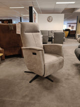 Relaxfauteuil Cadillac Medium - Paola 60 Light Grey - Elek. 2 mtr + lende- + hoofdsteun - Incl. Accu