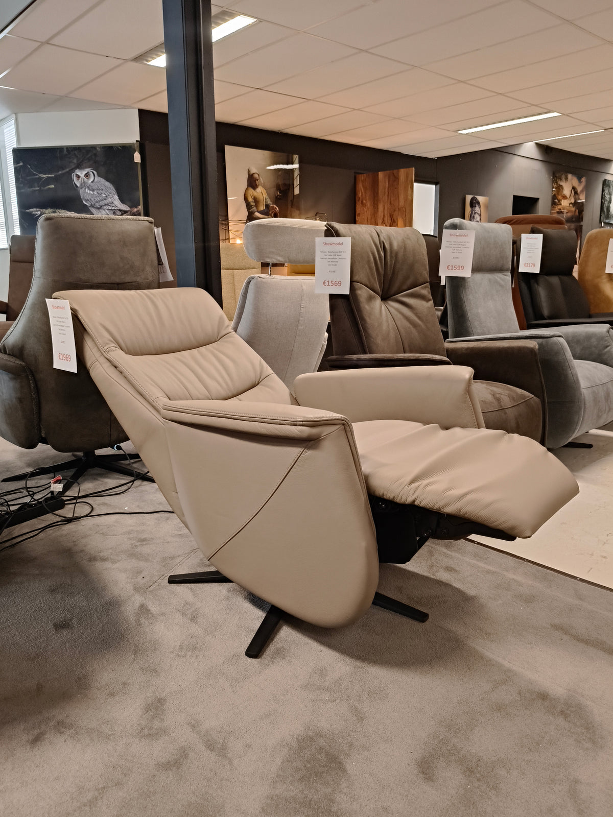 Releazz Relaxfauteuil EA-326 - Vito Leder Mocca - Elektrisch 2 motoren