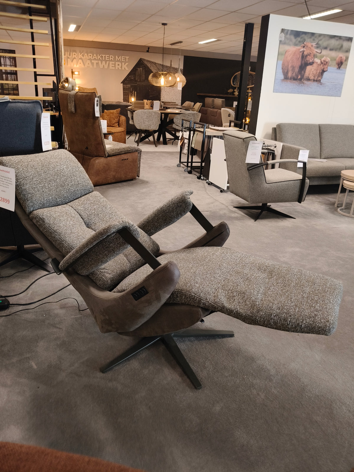 Releazz Relaxfauteuil PR-158 - Oasis 88 Turtle + Bull 162 Forest - Elektrisch