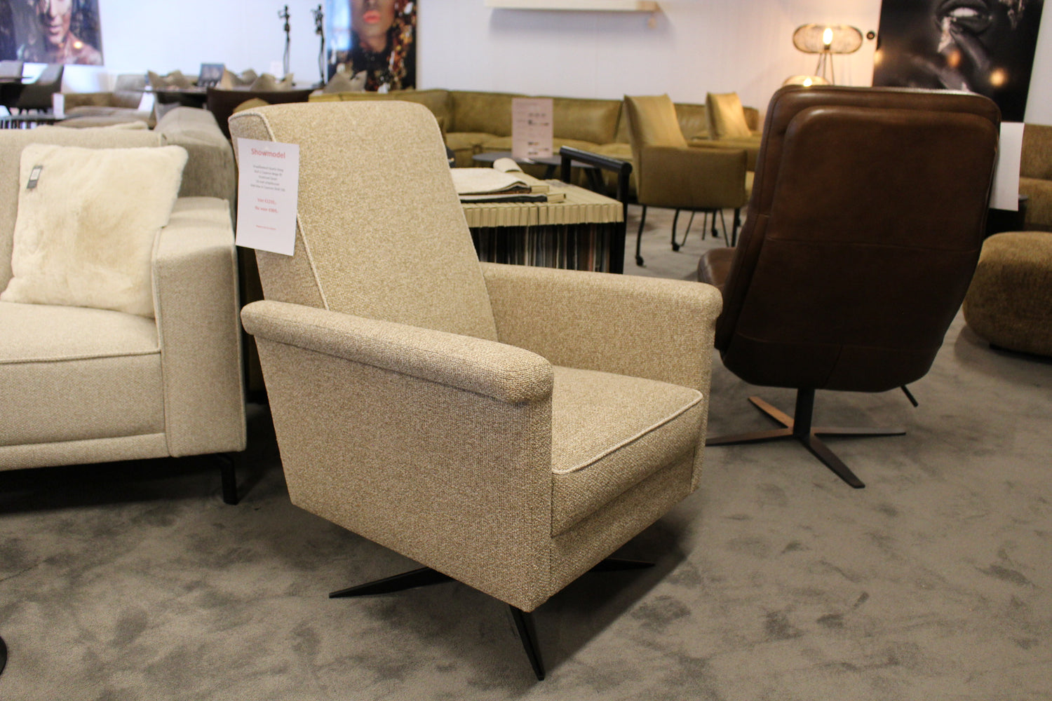 Fauteuil Quartz Hoog - Cayenne Beige 05 - met bies