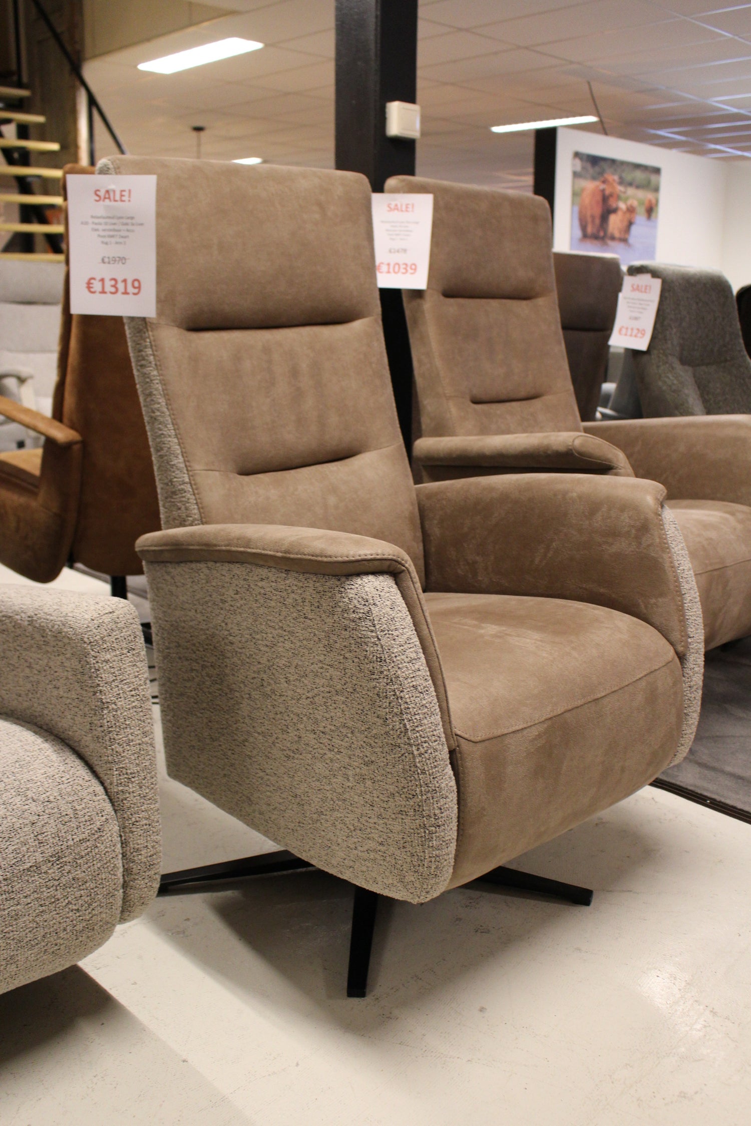Relaxfauteuil Lyon Large - Duo stoffering - Elektrisch verstelbaar - Incl. Accu