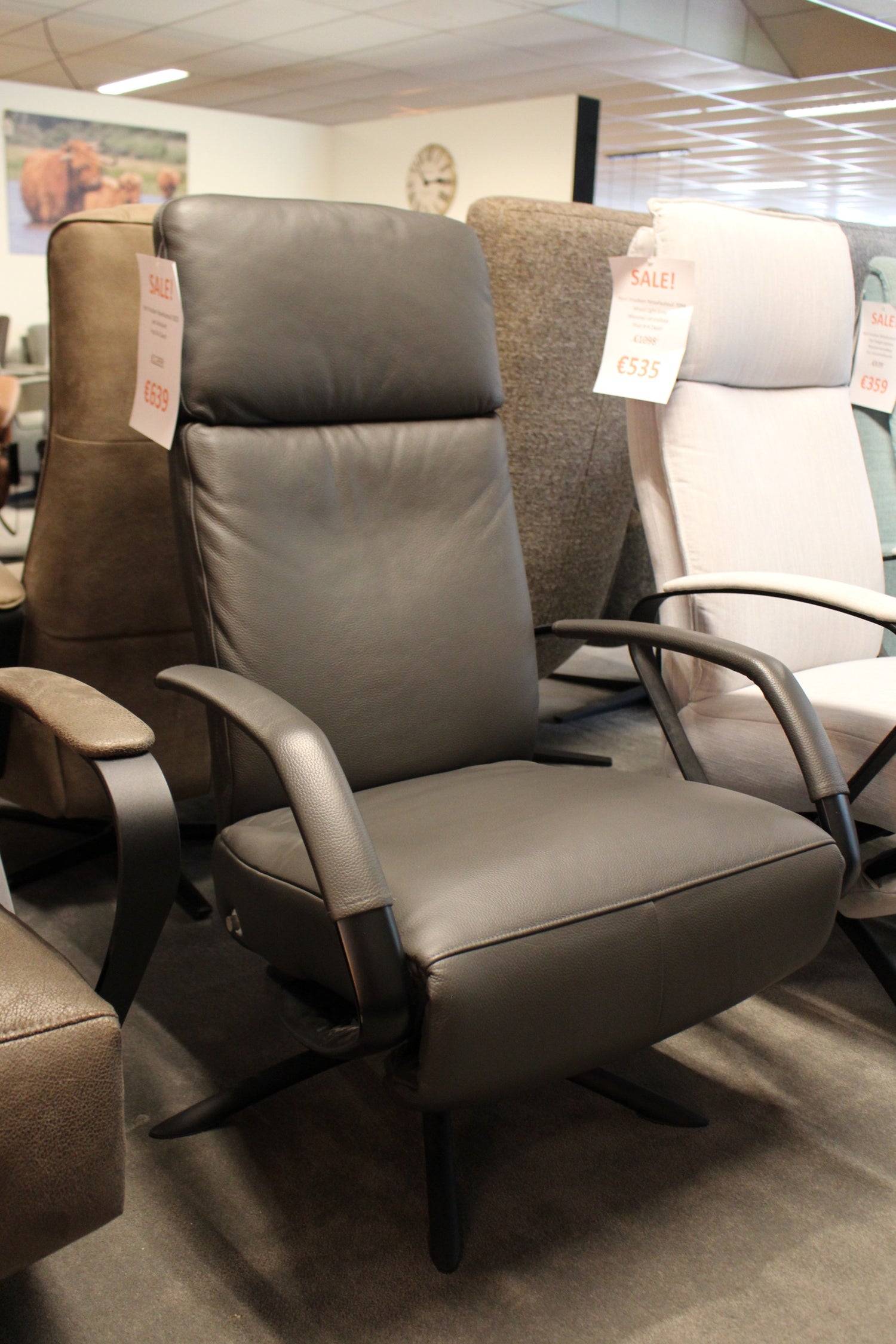 Hjort Knudsen Relaxfauteuil 5825 - Leer Antraciet - Manueel