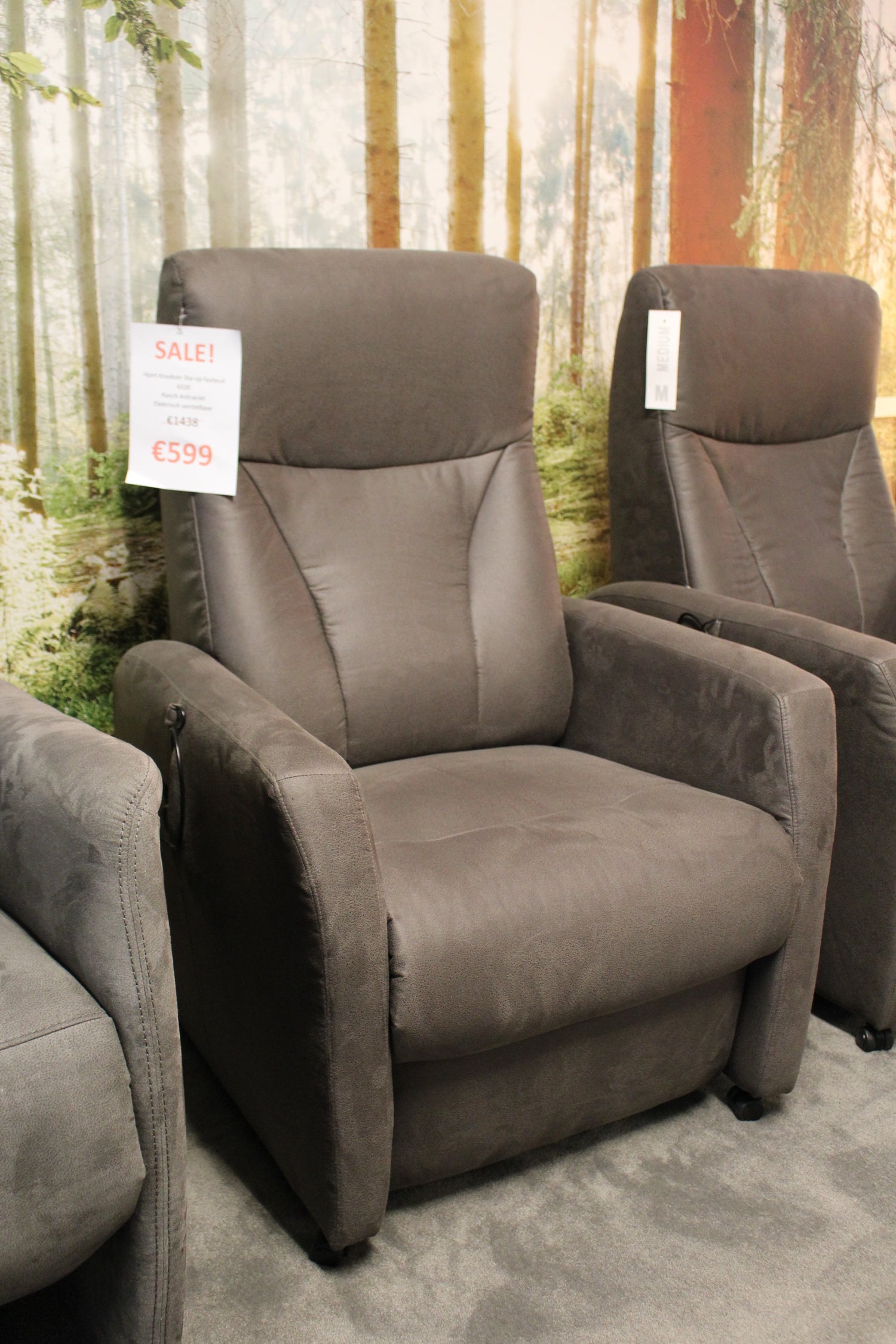 Hjort Knudsen Sta-op fauteuil 4320 - Ranch antraciet - Elektrisch