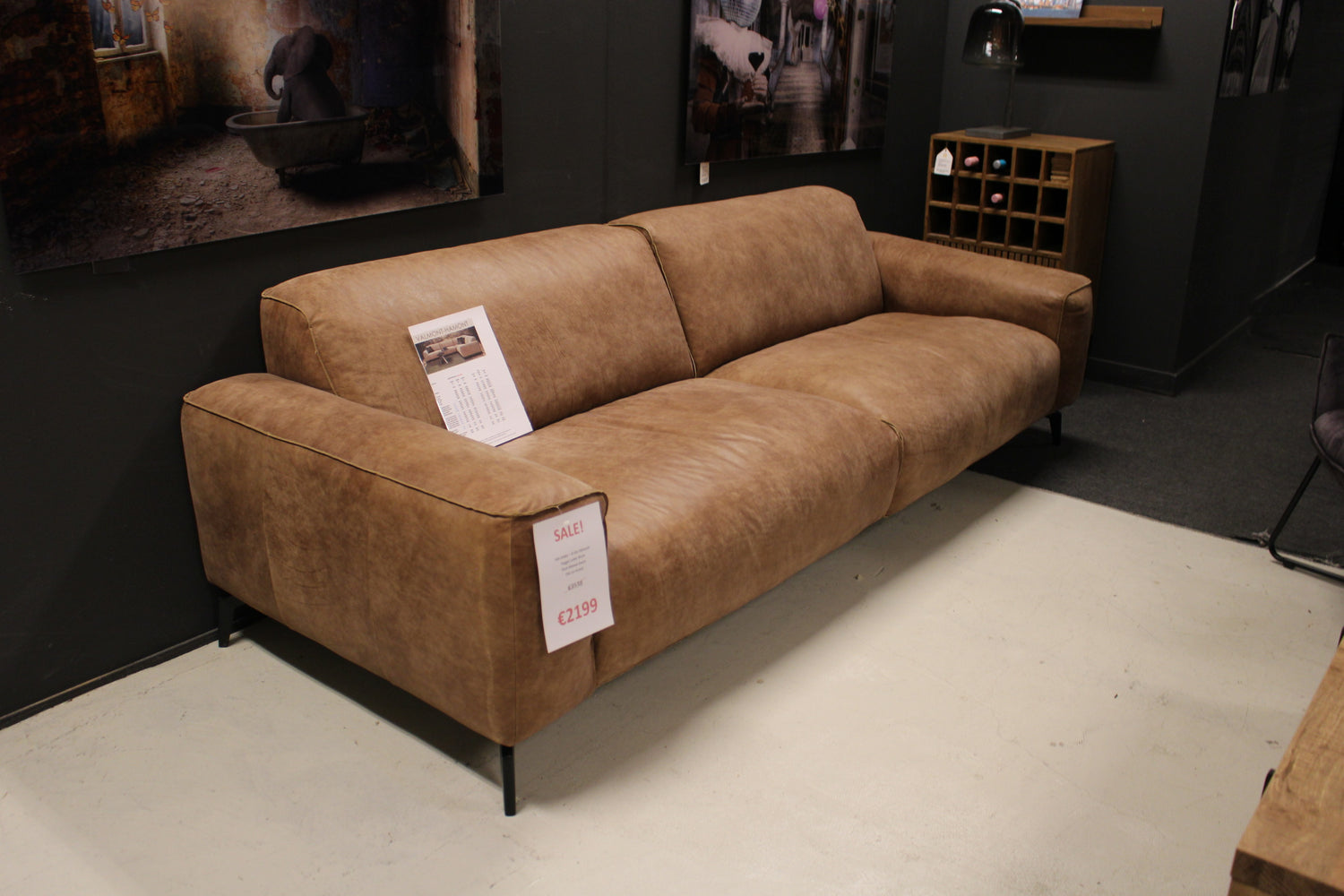Het Anker 4-zits Valmont - Foggia leder bruin - 256cm breed