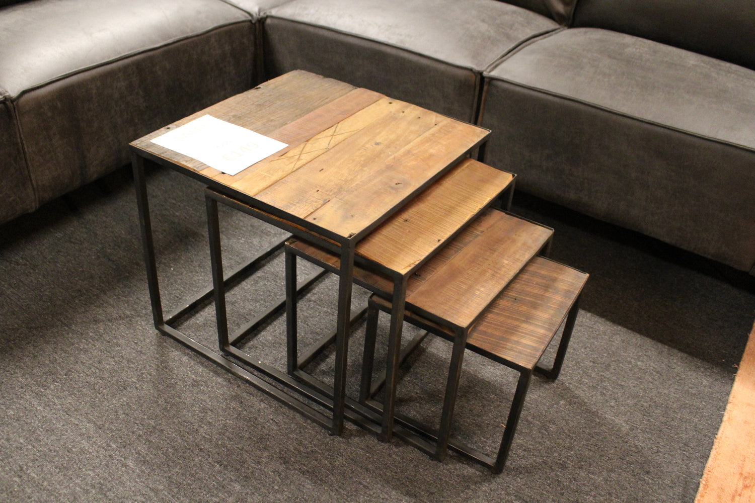 Salontafelset Float - Robuust hardhout - Set van 4 - vierkant