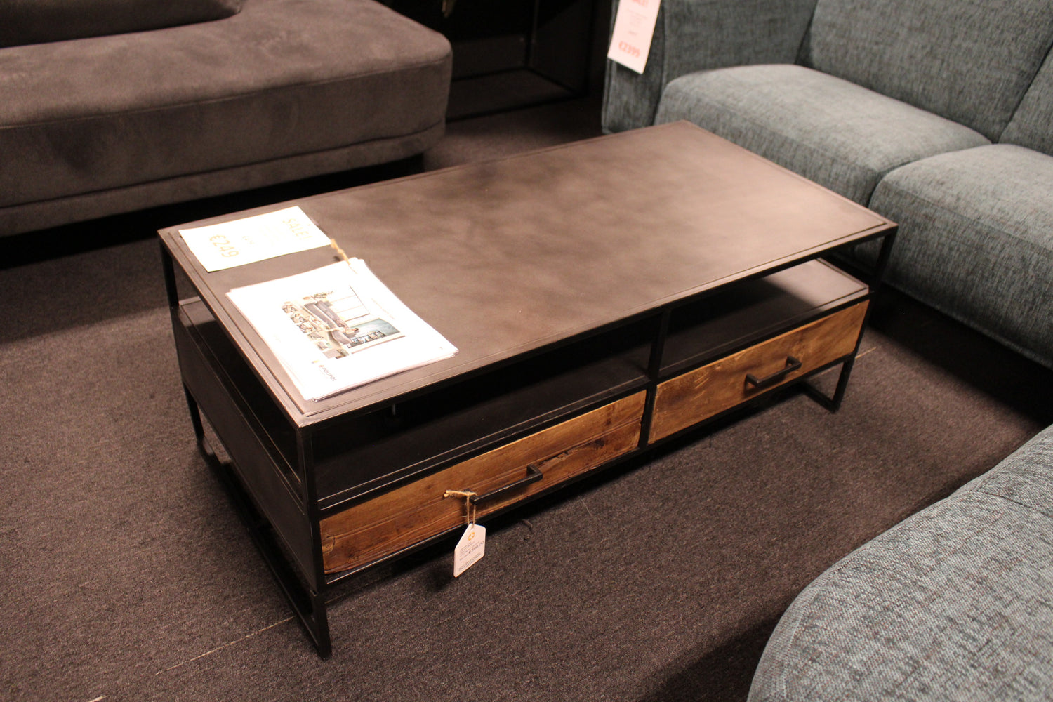 Salontafel Rio - Robuust Hardhout - 2 lades