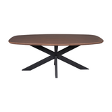 Eettafel Madison Walnoot | 160 cm | Deens Ovaal | Poot Zwart