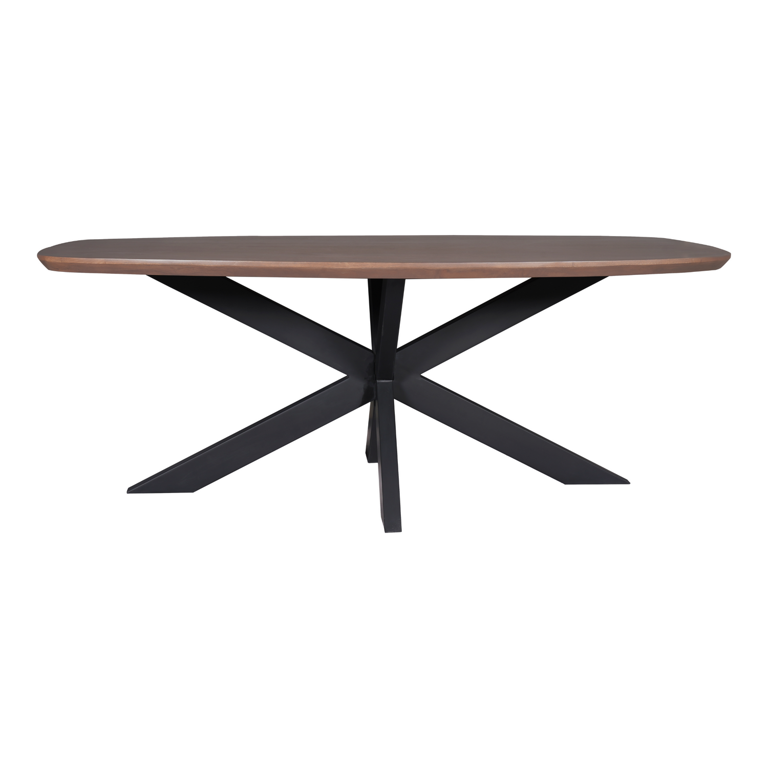 Eettafel Madison Walnoot | 160 cm | Deens Ovaal | Poot Zwart
