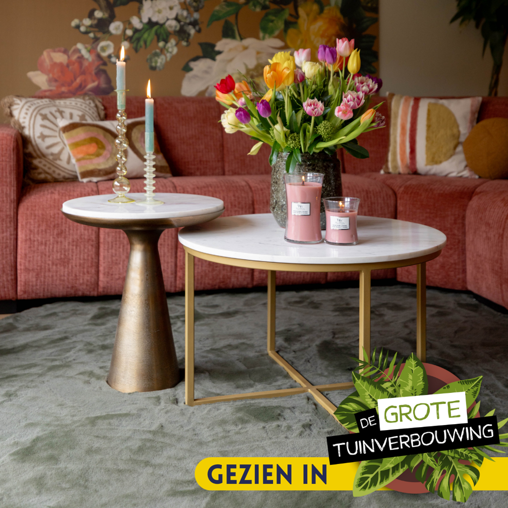 Side table Essy Large | White marble 45 cm