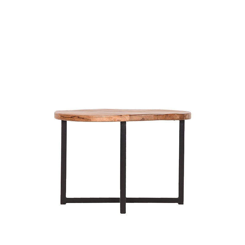 LABEL51 Bijzettafel Dex - Ruw - Mangohout - Rond - 60 cm