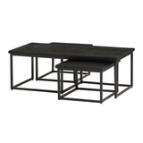 Zwarte Casa salontafel set van 3