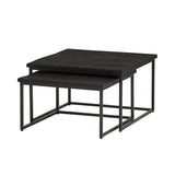 Zwarte Cuba vierkante salontafel set van 2 Big
